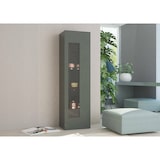 thumbnail of Dmora Vetrina Mimmo, Credenza con anta a vetro, Mobile da soggiorno multiuso, 100% Made in Italy, cm 45x34h162, Antracite lucido