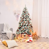 thumbnail of COSTWAY Albero di Natale Artificiale 180 cm con Neve e Luci LED Bianco Caldo, Albero di Natale con Supporto Metallico