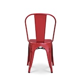 thumbnail of Lot de 4 chaises en métal rouge mat style industriel - Effet vieillit