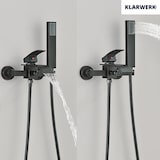 thumbnail of "ROSA" | Wasserfall Badewannenarmatur Schwarz Dusche |Edelstahl, Inklusive Handdusche und Halterung | Mischbatterie Badewanne Thermostat Komplett-Set