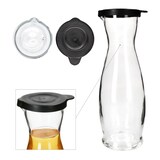 thumbnail of 6x MIA MISURA Wein-Karaffe mit Deckel schwarz 1L geeicht Glas-Krug Saft Wasser