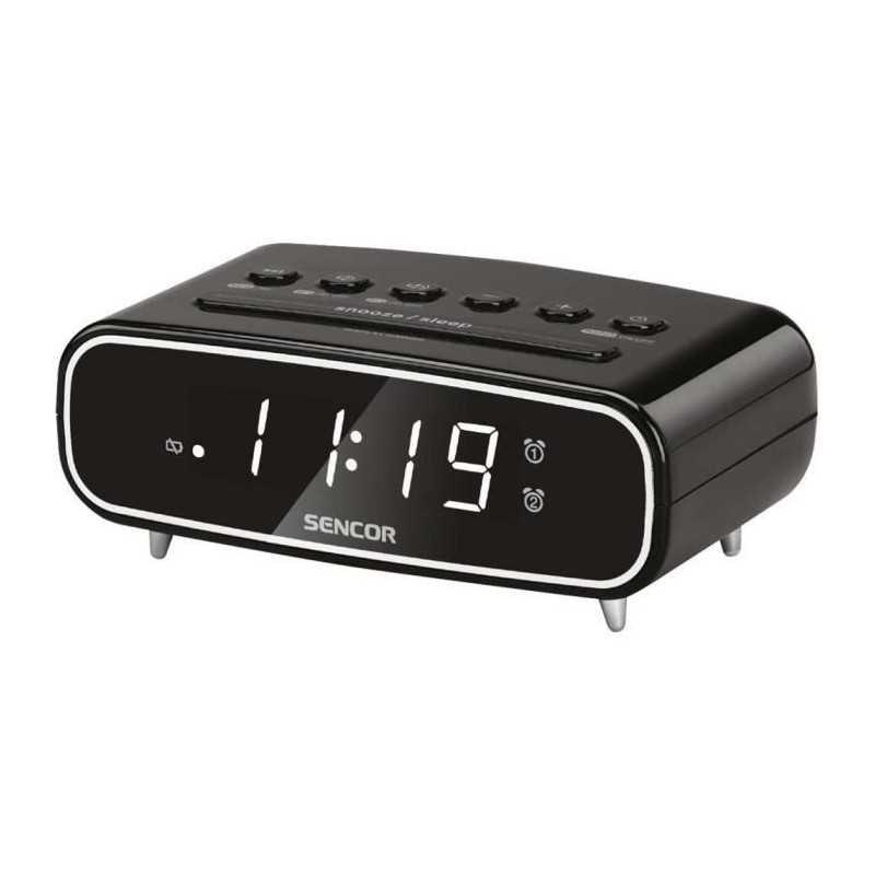 Radio-réveil SRC 2600 B Radio FM PLL plastique brillant noir 138 x 56 x 90 mm SENCOR