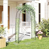 thumbnail of Outsunny arco de jardín de acero para rosas arco de boda diseño espiral corazón para plantas trepadoras para decoración patio 125x37x230 cm negro