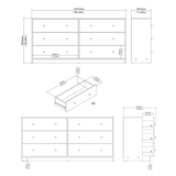 thumbnail of WellHome - Aparador Doble con 6 cajones en color Negro 144 x 31 x 69 cm - Ebro Black