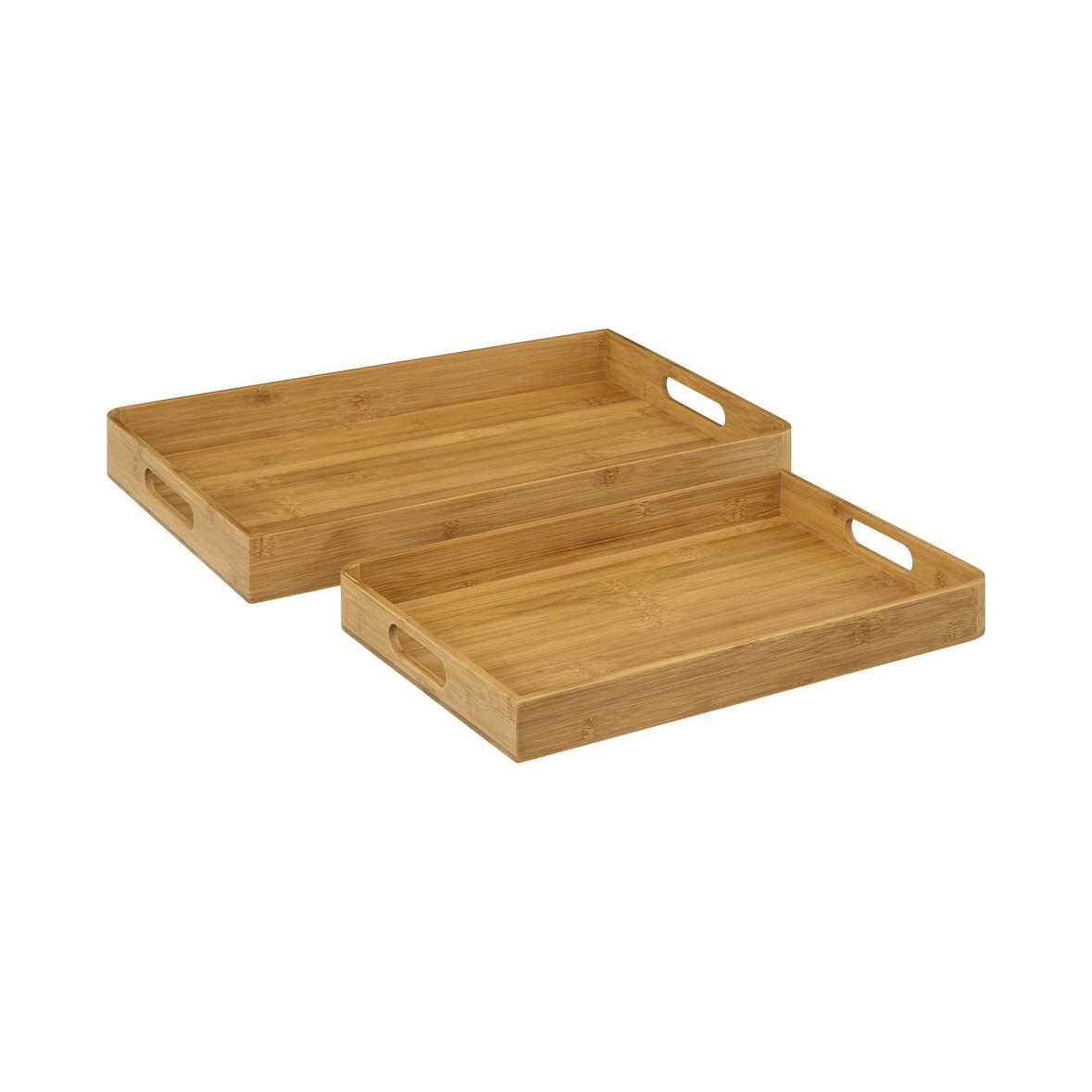 FIVE - Juego de 2 Bandejas de Bambú para Servir