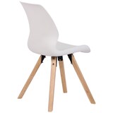 thumbnail of Décoshop26 - Lot de 2 chaises de salle à manger en plastique blanc style scandinave pieds bois CDS101141