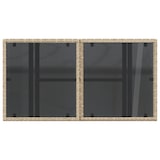 thumbnail of vidaXL Tuintafel met glazen blad 100x55x73 cm poly rattan beige