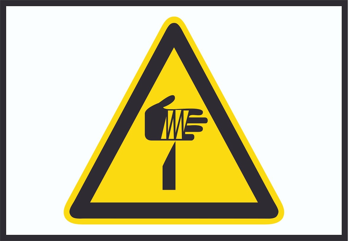 Achtung Spitzer Gegenstand Symbol A5 (148x210mm) Schild