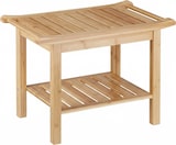 thumbnail of Relaxdays Badezimmer Bank Bambus, Sitzbank Bad, Ablage Badhocker Holz, HxBxT: 45 x 66 x 40 cm, Badezimmermöbel, natur