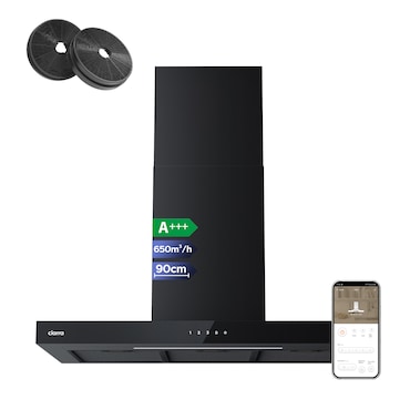 CIARRA A+++ 650 m³/u wandafzuigkap 90cm WIFI +APP & Touch Control Boost VMB9102P