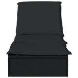 thumbnail of vidaXL Sonnenliege 1 Stk. mit Auflage Schwarz 201x55x62 cm Poly Rattan