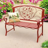 thumbnail of DanDiBo Gartenbank Rosso Wetterfest 2 Sitzer Metall Rot 110 cm 96707 Sitzbank Eisen Bank Garten Antik Parkbank