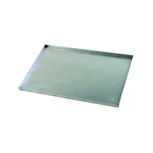 Plaque pour pizza en tôle aluminée bord droit - 40 x 60 cm | Gi Metal