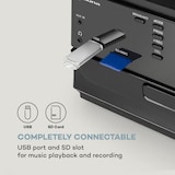 thumbnail of Oakland DAB Retro-Stereoanlage DAB+/FM BT-Funktion Vinyl CD Kassette Schwarzes Holz