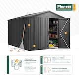 thumbnail of Hoggar - Caseta Jardín Exterior 7,94m2 Pioneer Y90 - Columnas en V - Estructura Autoportante - Doble Puerta - Techo Robusto - Cobertizo Metálico