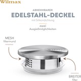thumbnail of Wilmax Borosilikat Glas Krug mit Edelstahl-Deckel, 1000ml