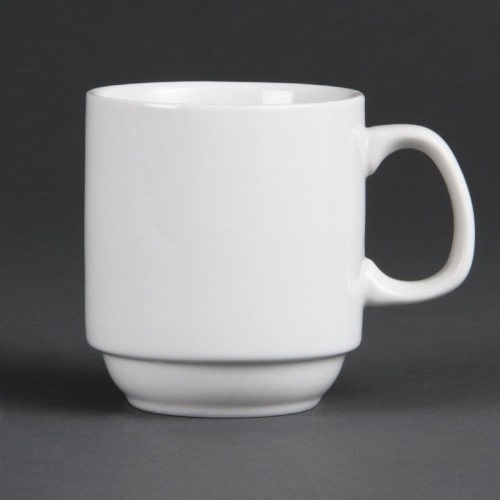 Witte stapelbare bekers 284ml Lot van 12