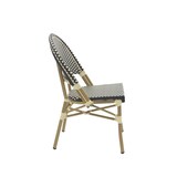 thumbnail of METRO Professional Chaise de terrasse FLORE, aluminium / rotin PE, 47 x 60 x 89 cm, empilable, noir / beige