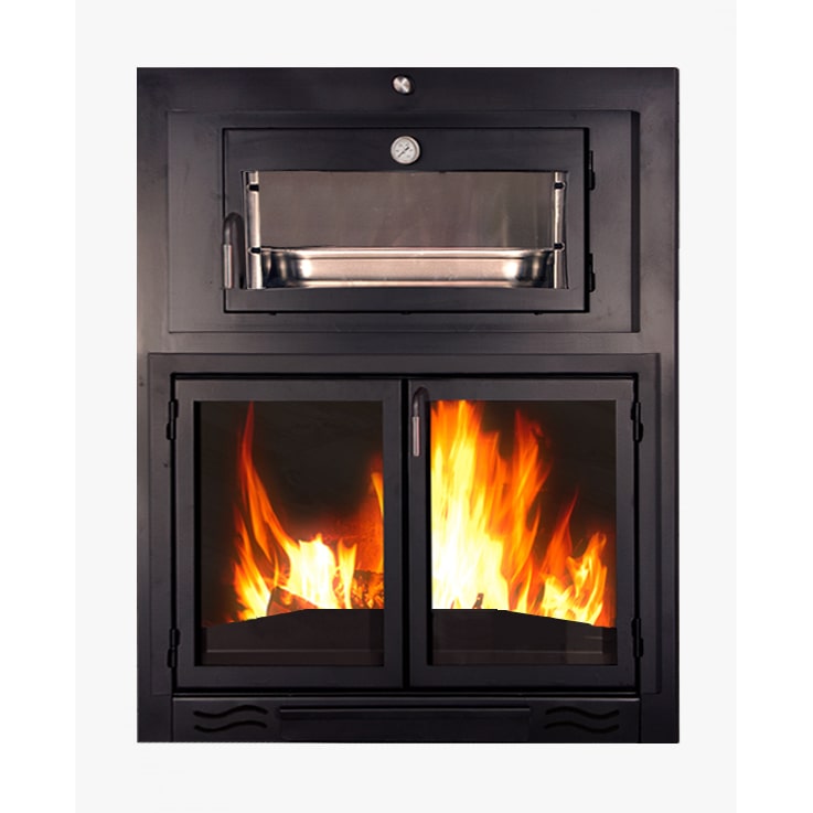 MF - Asador con Forno HH-80 a Legna da Incasso con Griglia Girevole e Cassetto Cenere