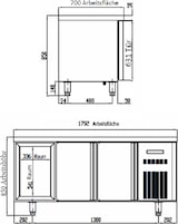 thumbnail of vaiotec TOPLINE Tiefkühltisch / 3-fach GN1/1 mit 2 Schubladen / 2 Türen, 1795 x 700 mm