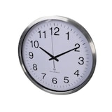thumbnail of Relógio de parede, redondo, analógico, 50 cm, hora radiopilótica (DCF), alumínio, prata