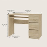 thumbnail of Scrivania Funzionale Cassetti Tavolo Ufficio Studio Porta Pc 120x50 cm - Rovere