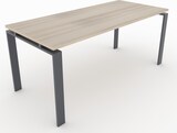 thumbnail of Oficit. Mesa de oficina y hogar. Estructura Marco Abierto gris grafito, con tablero haya. Fabricado en España. Medidas: 160x80cm (largo x ancho)