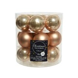 thumbnail of 18 Weihnachtskugeln 4cm Glas Christbaumkugeln Weihnachtsbaumkugeln beige uni