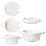 thumbnail of 6er Set CREME Mini-Cocotte 100ml Creme-Weiß Back-Form Ofenförmchen Mini-Topf
