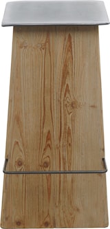 thumbnail of Barhocker HWC-L76, Barstuhl Tresenhocker, Industrial Massiv-Holz MVG-zertifiziert, natur mit Metall-Optik