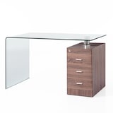 thumbnail of Oreste Luchetta Scrivania in vetro curvato BOSTON WOOD piano in vetro curvato H.75 x L.125 x P.65 cm