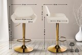 thumbnail of Barhocker BIKEL - Stoff Creme 51x52x89 cm Gold | Barstuhl Höhenverstellbar Mit Lehne Drehbar Tresenhocker Tresenstuhl Kneipenhocker Kneipenstuhl