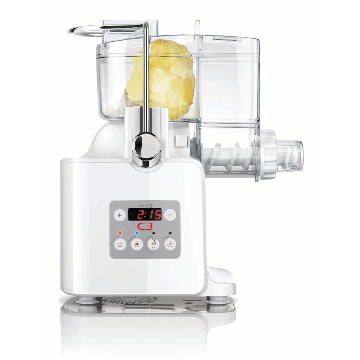 C3 30-10705 Basta Pasta - vollautomatische Nudelmaschine mit eingebautem Gebläse zum sofortigen Trocknen der Nudeln, weiß