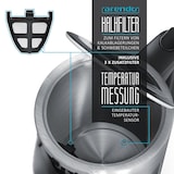 thumbnail of Arendo Wasserkocher 1,7 l, 3000 W, Edelstahl, Schnellkoch, einstellbare Temperatur, Warmhaltefunktion