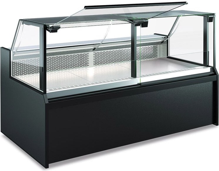 KLIMAITALIA Belüftete Tafel. AISI 304 Edelstahltank. Temperatur 0/+10°C.  Horizontale LED-Beleuchtung. Klimaitalia SAMA 150 L