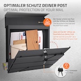 thumbnail of ECD Germany Standbriefkasten Edelstahl Silber – Briefkasten mit Zeitungsfach & Pfosten, freistehend, Anthrazit pulverbeschichtet,