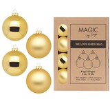 thumbnail of 12 Weihnachtskugeln 8cm Glas Christbaumkugeln Weihnachtsbaumkugeln Set inkagold