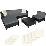 thumbnail of tectake Conjunto de descanso de ratán con estructura de aluminio, incluyendo fundas en 2 colores  Negro