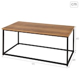 thumbnail of Max Home Mesa de centro em metal e madeira clara 90x48x40 cm