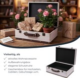 thumbnail of HMF Vintage Deko Koffer aus Holz, Aufbewahrungsbox mit Deckel und Ledergriff, stilvolle Aufbewahrung und Geschenkidee, Rose, 2er Set, 38 + 44 cm