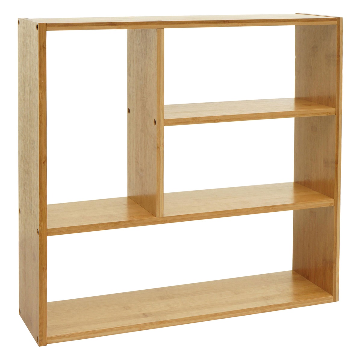 Wandregal HWC-M22, Hngeregal Schweberegal Regal mit 4 Fchern, Bambus  FSC-zertifiziert 50x50x15cm | METRO