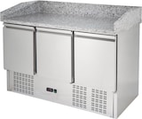thumbnail of GastroHero Pizzakühltisch Mini 1400x800 mm Granitplatte 3 Türen Edelstahl Umluft +2 bis +10 °C Pizzatisch ECO