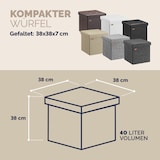 thumbnail of CASARIA® Faltbarer Sitzhocker mit Stauraum 2er Set Kunstleder Schwarz