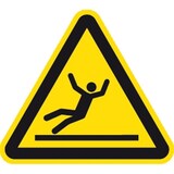 thumbnail of Schild Warnung vor Rutschgefahr nach ISO 7010, Alu, 200 mm SL
