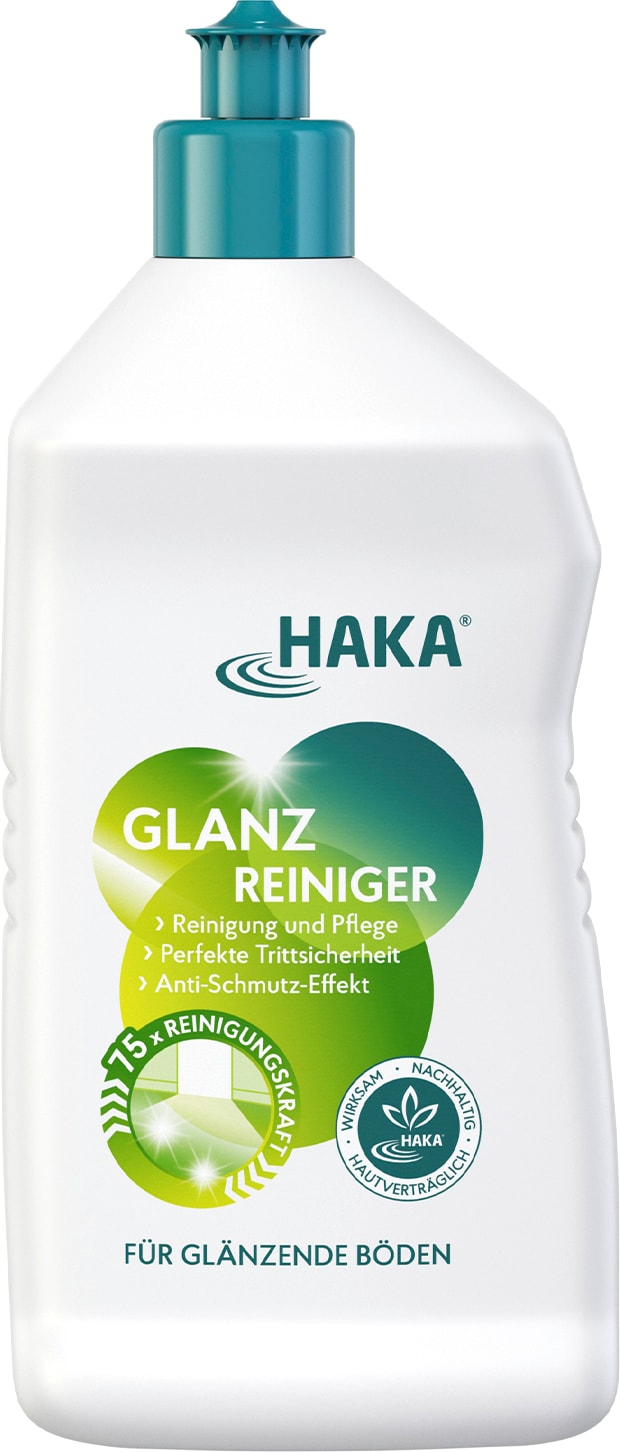 HAKA Glanzreiniger 750ml Glanz & Pflege, Ideal für Holzböden, Laminat u.v.m.