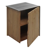thumbnail of Beistelltisch HWC-L76, Kommode Nachttisch Schrank, Industrial Massiv-Holz MVG 60x50x40cm, natur mit Metall-Optik