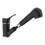 thumbnail of Küchenarmatur GRANIT mit Geschirrbrause, Wasserhahn Küche ausziehbar, Mischbatterie Küche, Spültischarmatur in Schwarz