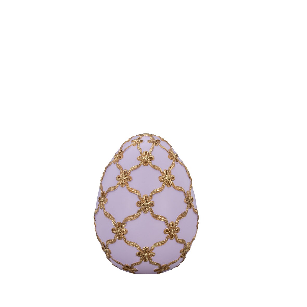 Deko-Ei Rosa mit Gold-Schleifenband 16 cm