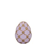 thumbnail of Deko-Ei Rosa mit Gold-Schleifenband 16 cm