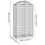 thumbnail of vidaXL Gabione mit Hochbogen 100x50x180/200 cm Verzinktes Eisen